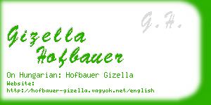 gizella hofbauer business card